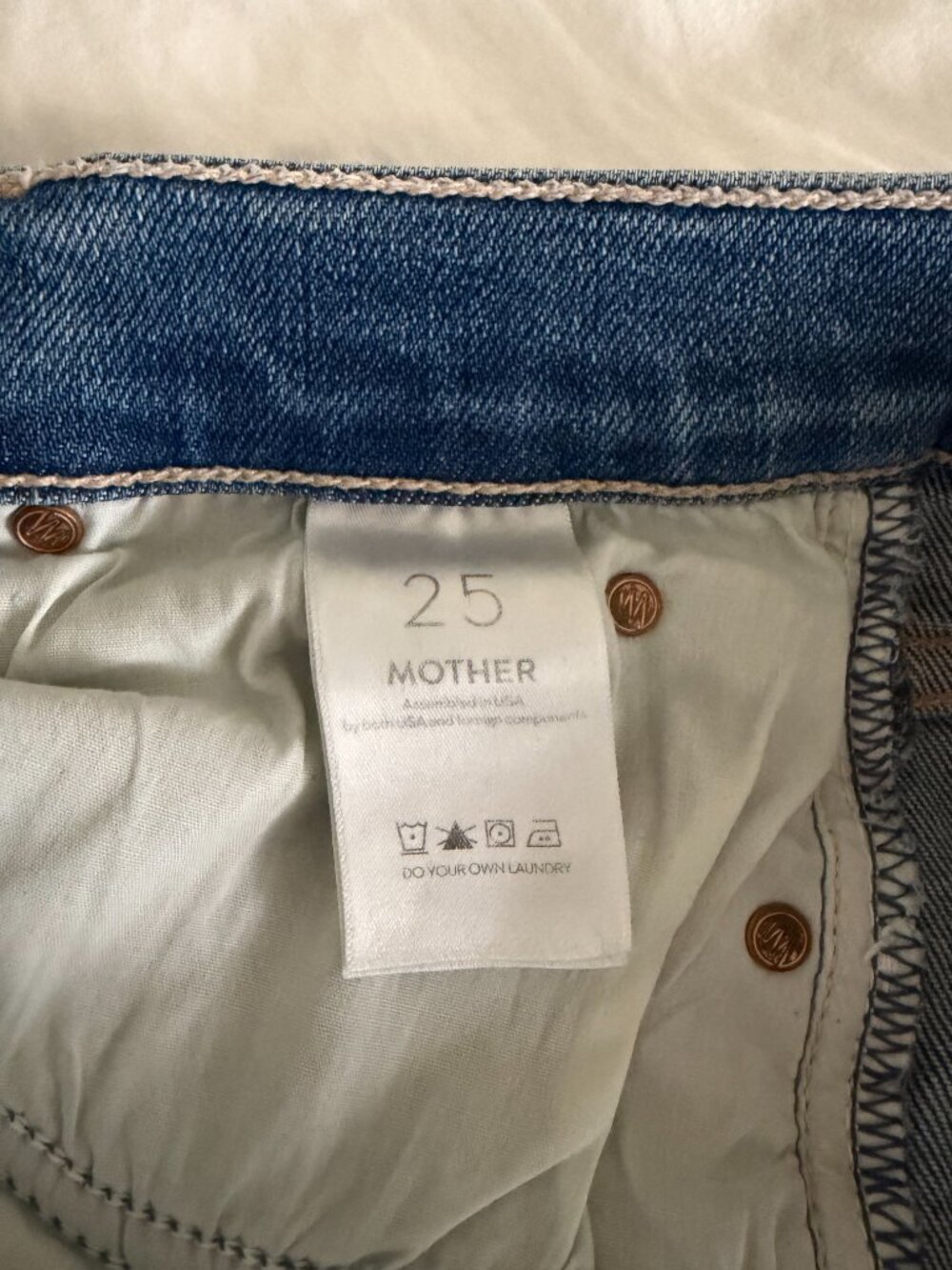 MOTHER The Mid Rise Dazzler Ankle Fray Jeans Size 25 - Picture 7 of 8
